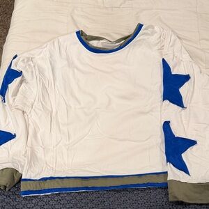 Women’s White and Blue Star Shirt